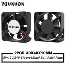 2 Pieces 5V 12V 24V 4010 40mm Cooling Fan 3D Printer Cooling  Fan DC Brushless Fan Sleeve/Ball Radial Fans 40x40x10mm Fan