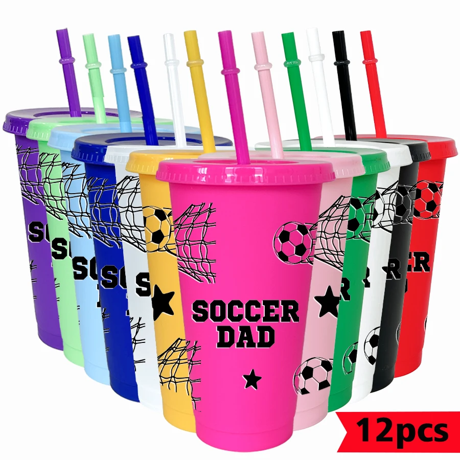 12pcs-set-football-net-pattern-26oz-colored-plastic-party-cold-cup-for-birthday-back-to-school-gift-gameday-drinkware