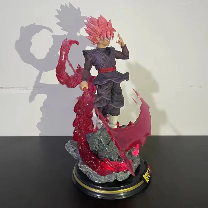 متوفر في المخزون حقيقية لعبة دراغون بول Z Zاماسو الشكل الأسود غوكو البلاستيكية عمل أرقام Gk تمثال مع قاعدة مضيئة جمع نموذج اللعب