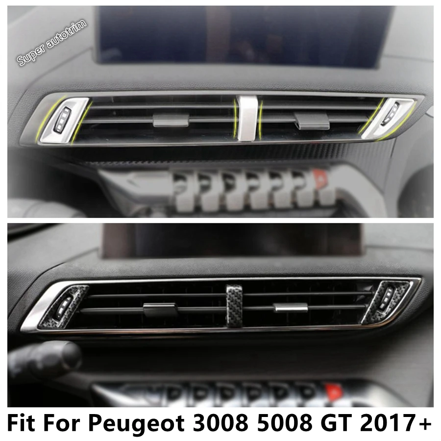 

Front Central Middle Air Conditioning AC Outlet Vent Panel Cover Trim For Peugeot 3008 5008 GT 2017 - 2023 ABS Matte Accessories
