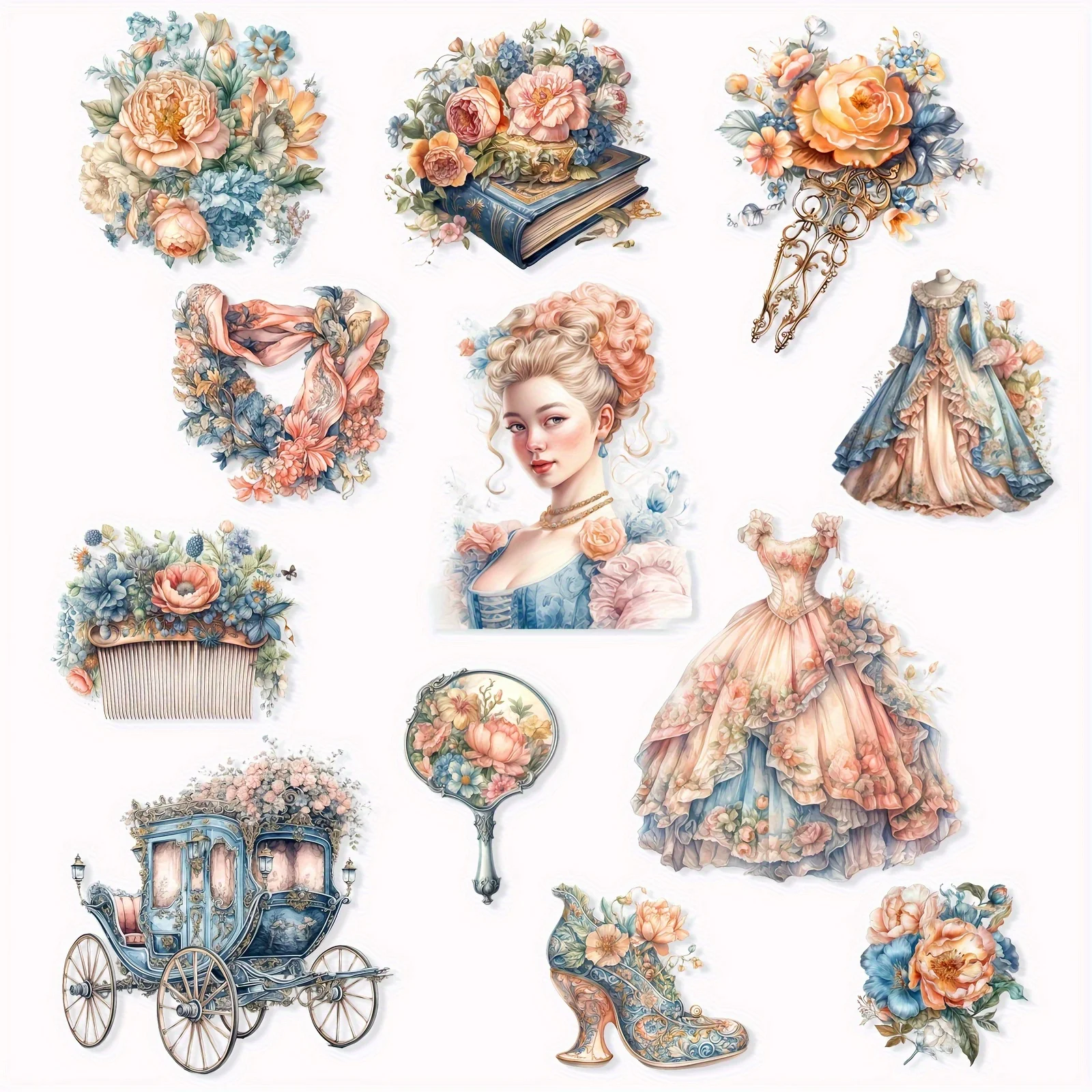 JAIIMAN 99 Stück selbstklebende Prinzessinnen-Aufkleber, perfekt für Heimwerkerarbeiten, Scrapbooking-Zubehör, Tagebuch-Zubehör, Wasserflasche – Detail 2