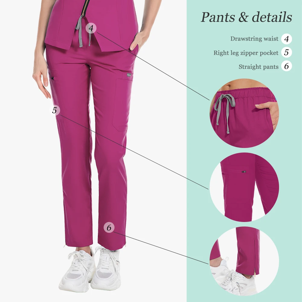 Hohe Qualität Medizinische Peelings Set Frauen Stretch Arbeit Uniformen Apotheke Peelings Tops Hosen Sets Krankenhaus Krankenschwester Uniform Zahnarzt Peeling