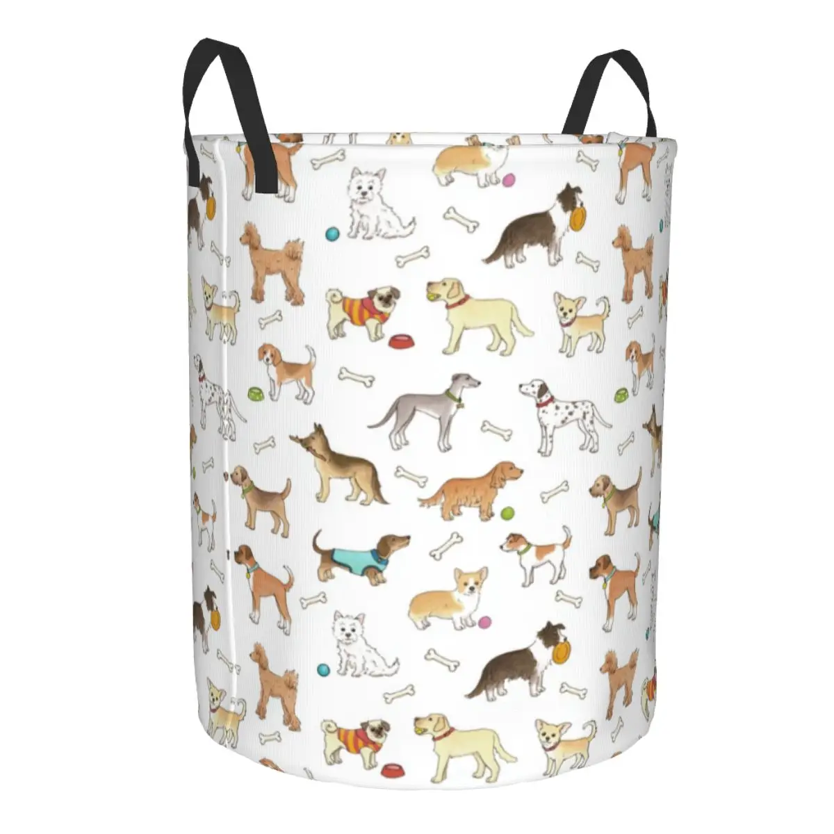 Customized Breeds Of Dog Pet Laundry Basket Foldable Large Clothing Storage Bin Collie Bulldog Shiba Inu Dachshund Baby Hamper