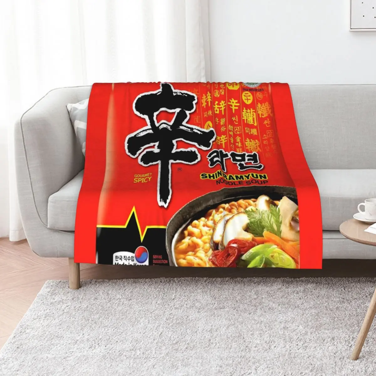 Shin Ramyun Throw Blanket Blankets For Sofas Plush Sofa Throw Flannel Fabric Furrys Camping Blankets