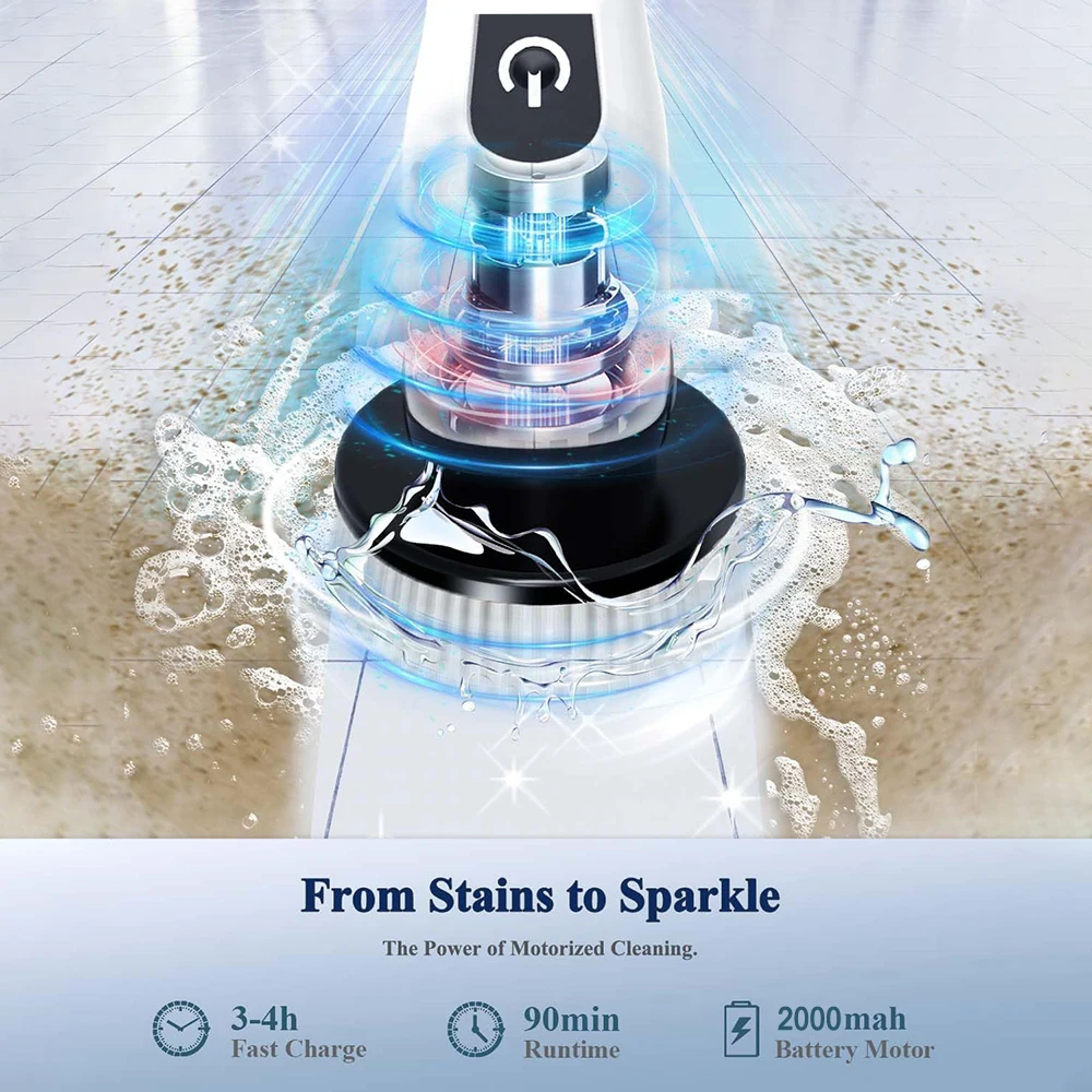 Electric Cleaning Brush, WirelessElectric Rotary Scrubber, 7 Brush Heads And AdjustableExtension Handle, Cleaning Tools