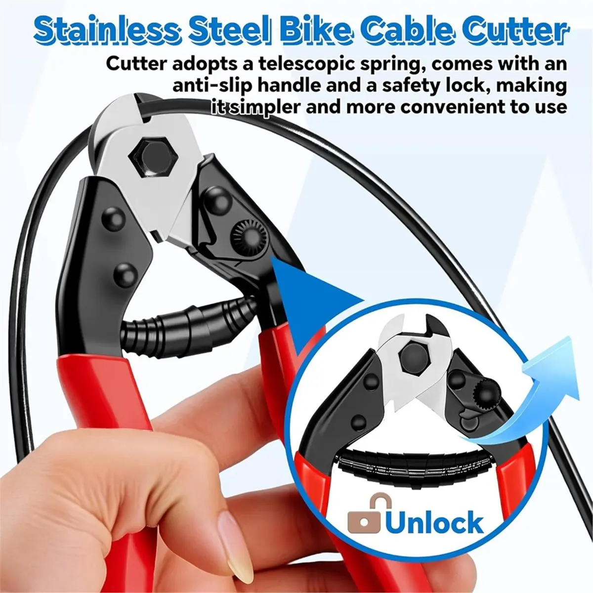 Bike Brake Cable Kit with Stainless Steel Wire Cutter, Brake & Shifter Cables, Caps & Guides