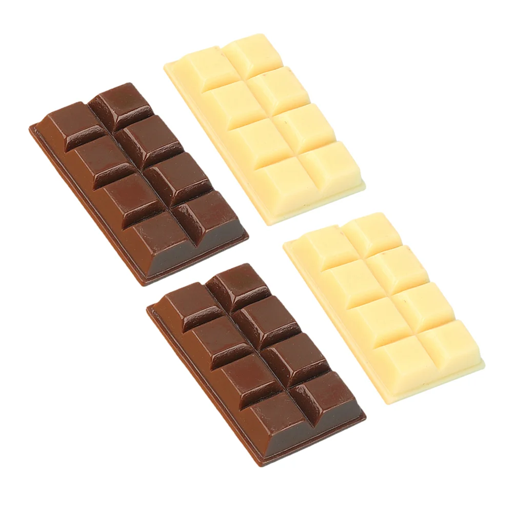 4 Pcs Chocolate Artificial Ornaments Bulk Chocolates Resin Multi-function Fake Educational Model