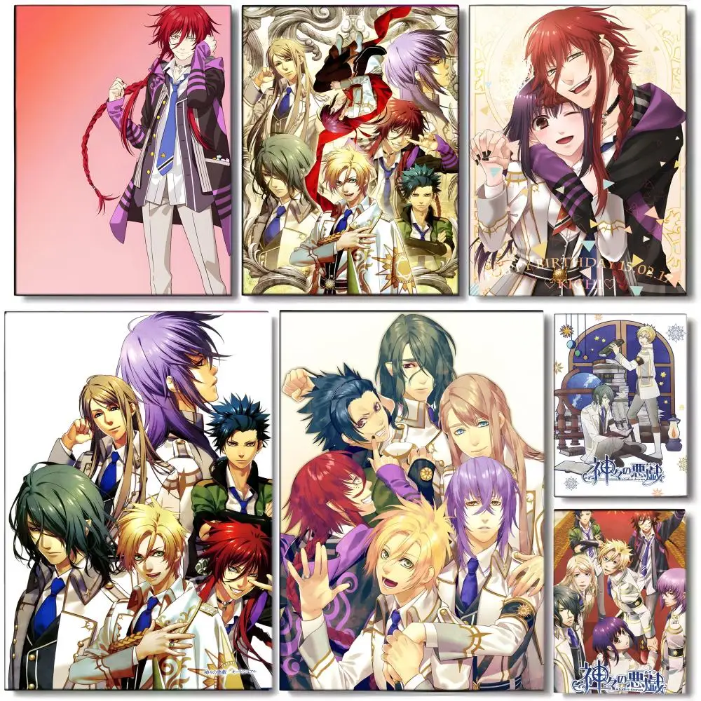 Anime K-Kamigami no AsobiS Poster, Wandkunstdruck, geeignet für Wohnzimmer, Schlafzimmer, Bar, Salon, Heimdekoration, Geschenk