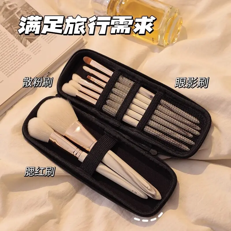 Black Cosmetic Storage Bags Waterproof Double Zipper Makeup Brushes Case Women Bag Portable Travel Brush Holder Pen Case Box