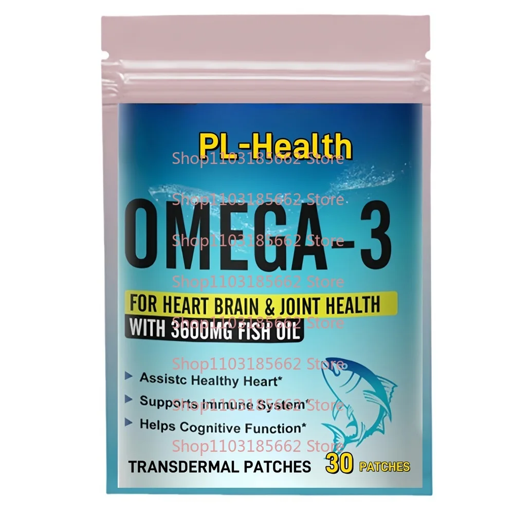 

30 Patches Omega-3 Transdermal Patches with EPA and DHA for Healthy Heart/Brain Support