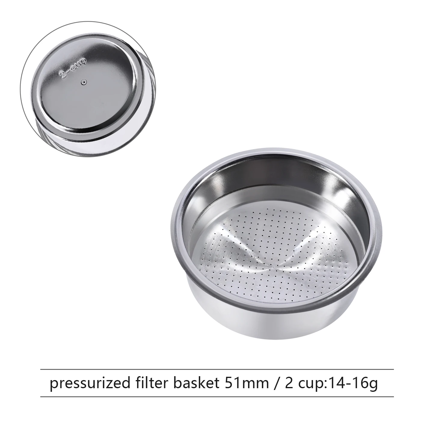 51 MM/54 MM/58 MM Onder Druk 1 gat Koffie Filter Mand Enkele/Dubbele Cup Fit voor Filterhouder Espresso Koffie Accessoires Tool