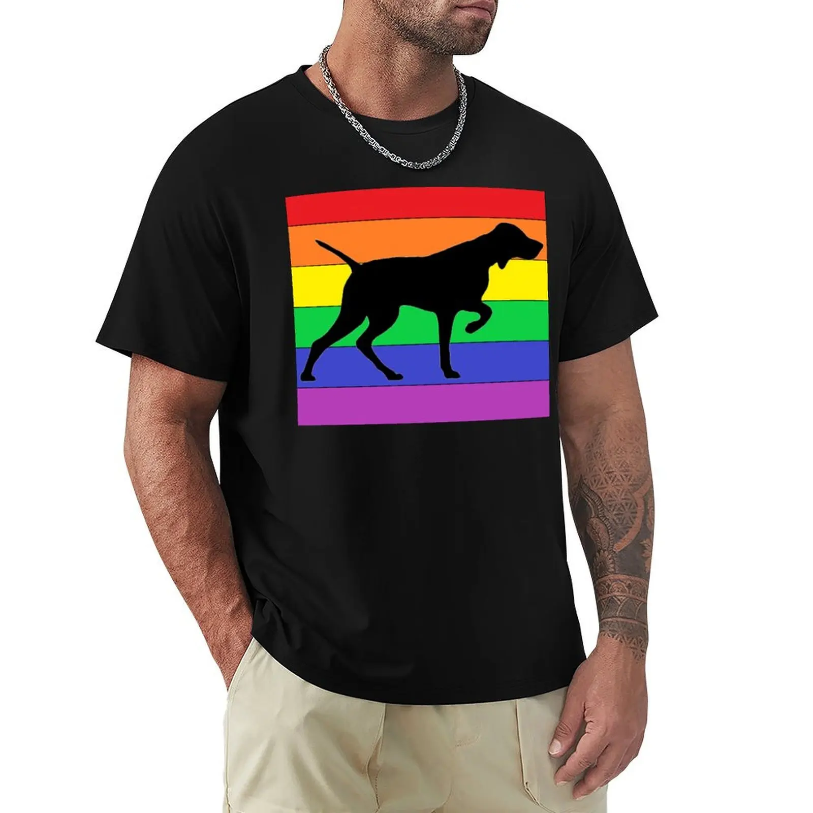 

Somewhere Over the Rainbow - Vizsla T-Shirt cotton man t-shirts blacks customs design your own shirts men graphic