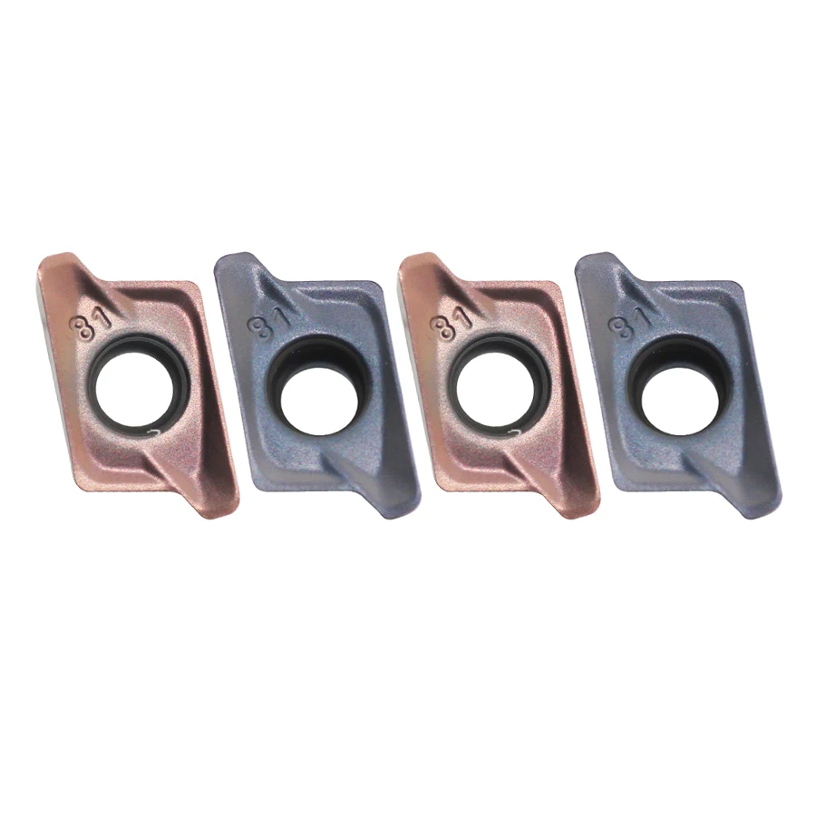 Lame de fraisage en acier inoxydable, outils de tour CNC, alimentation rapide, inserts de foudre, haute qualité, résistant à l'usure, RT100308R-81