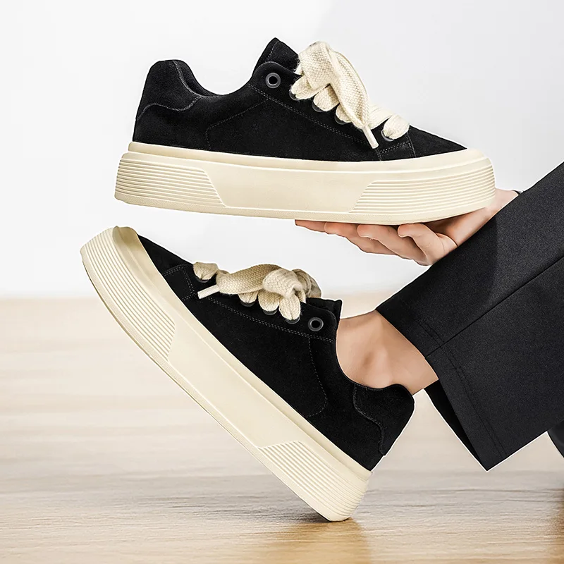 

2026, новые мужские подростковые туфли для скейтбординга на толстой подошве, нескользящие износостойкие повседневные спортивные кроссовки