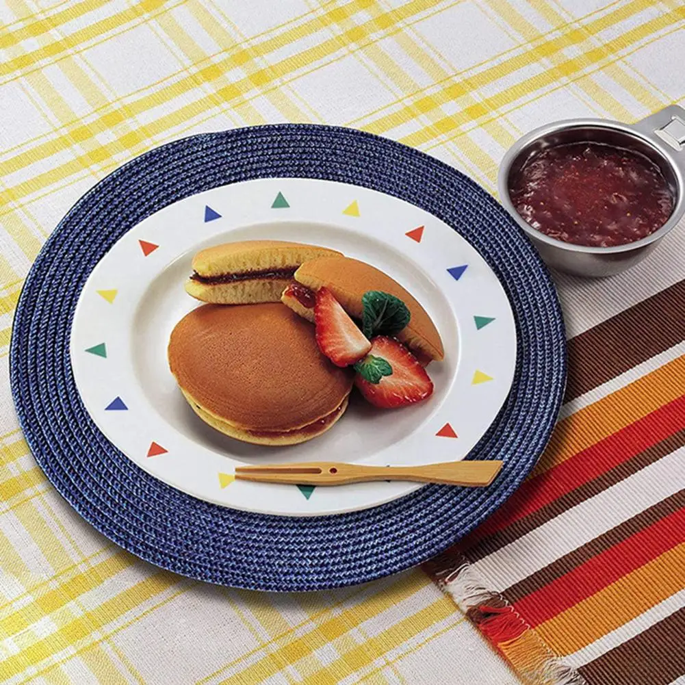 2026 Round Placemats for Dining Table, Woven Heat Insulation Pad, Biodegradable Coasters for Dishes Cups, Farmhouse Kitchen Deco
