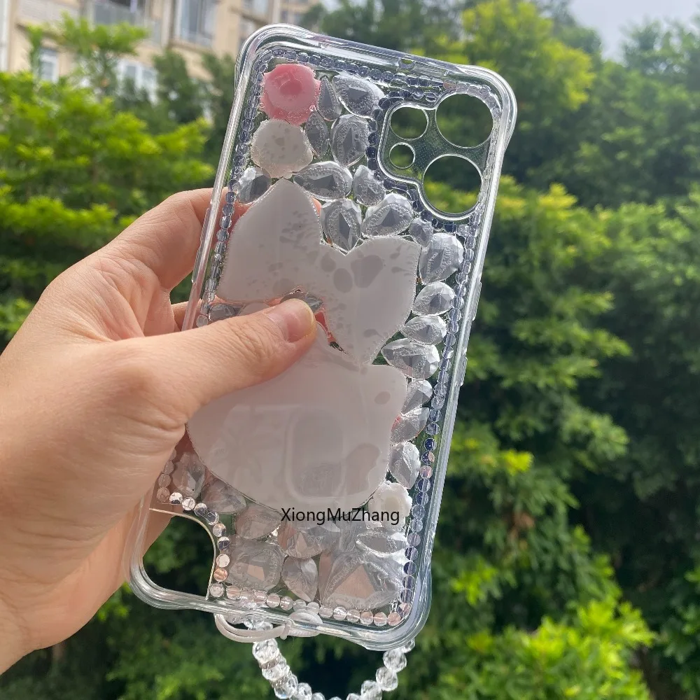 Für Nothing Phone 4A 4B (4A) Pro Phone 3 3A Pro 3A Lite 2 2A 1 Hello Kitty Diamant Bling Handgelenk-Schlaufe Hülle Strass-Abdeckung – Detail 6