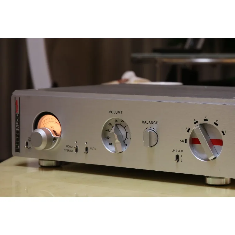 CNC Aluminum Chassis for DIY Audio, HIFI Preamp Headphone Amp Case, Dual Meter Version, Silver Brushed, Heavy Duty