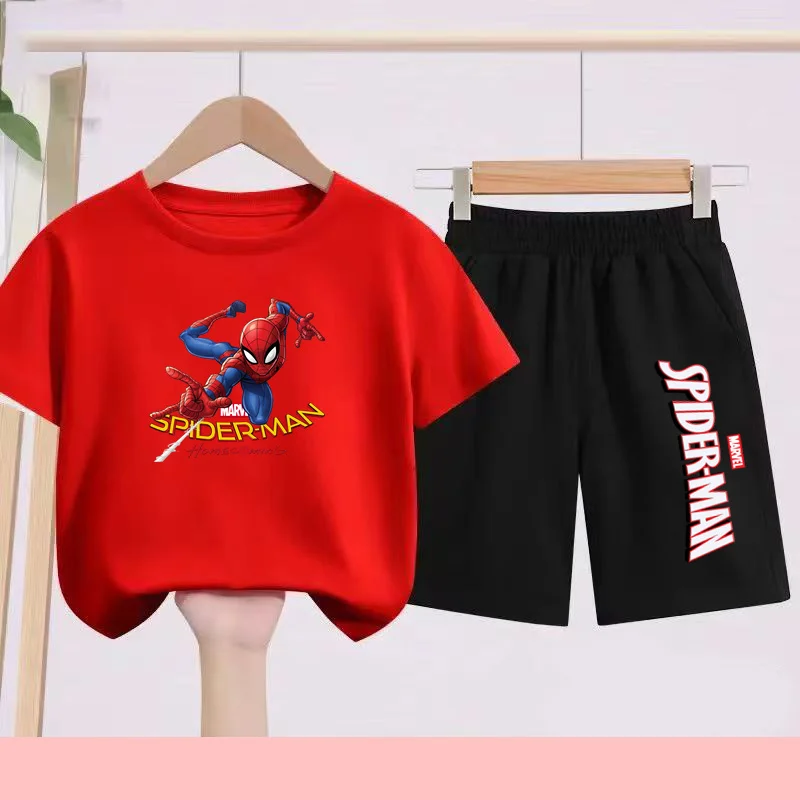 

Children's Summer Cartoon Animation Printed Set - Sports Outfit T-shirt + Shorts -boys and Girls' Everyday Quick-drying Clothing