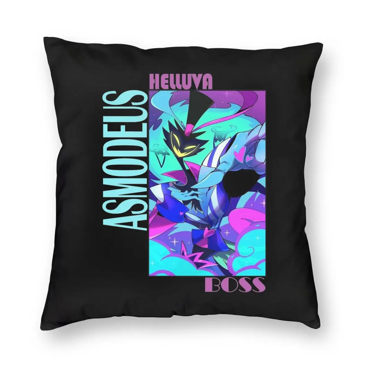 Helluva Boss Asmodeus Pillowcase Printing Polyester Cushion Cover Decoration Throw Pillow Case Cover Seater Square 40X40cm