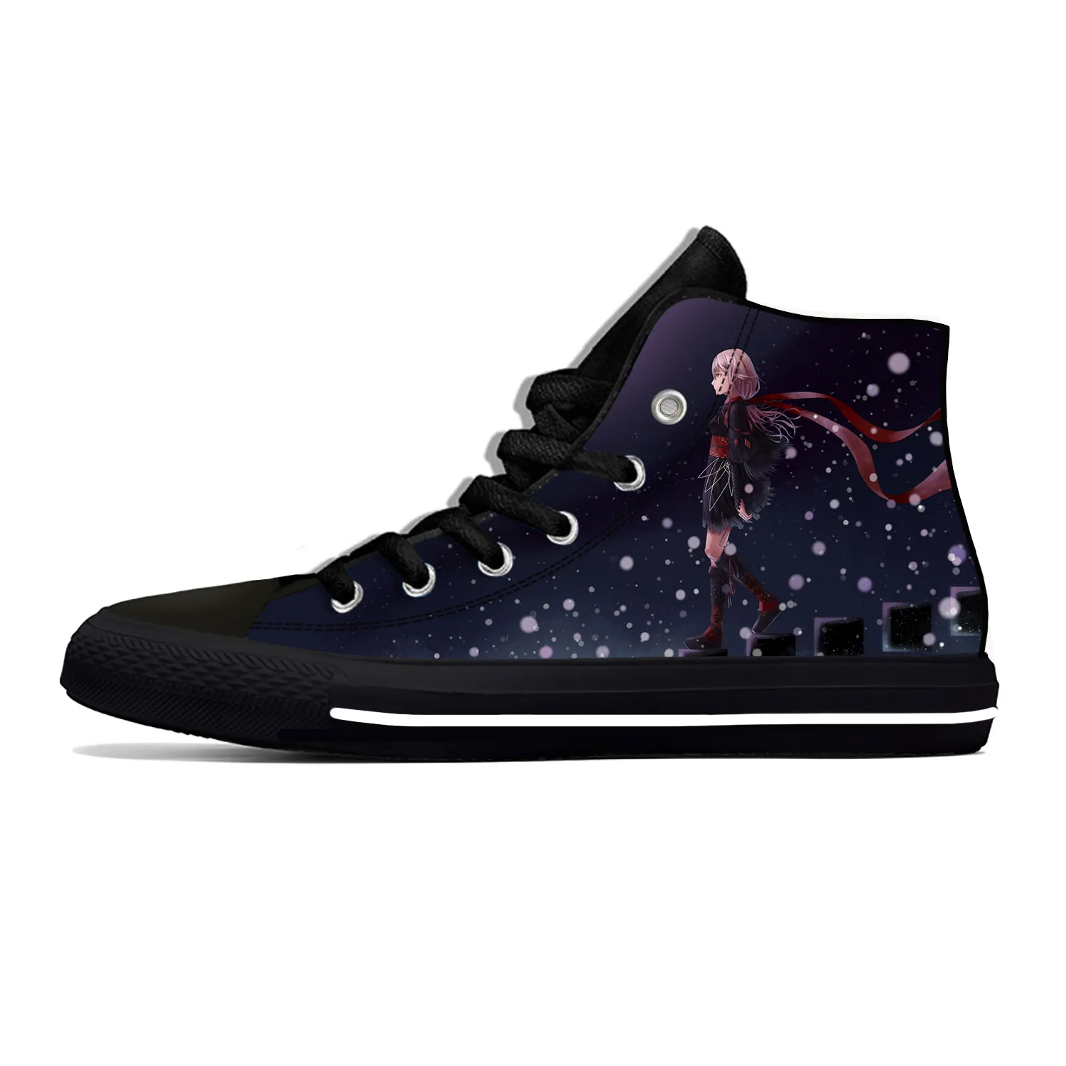 Hot Anime Guilty Crown Black High Top Sneakers Mens Womens Teenager High Quality Canvas Sneaker Casual Couple Shoes Custom Shoe