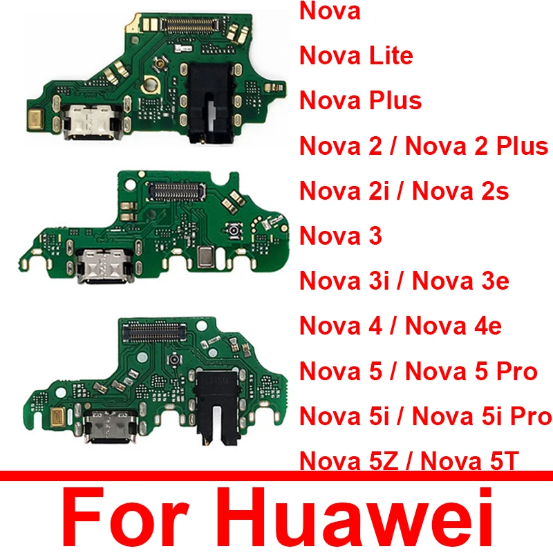 For Huawei Nova Lite 2 Plus 2 3 4 2S 2i 3i 3e 4e 5Z 5T 5 5i Pro USB Charger Port Board Charging Board with Mic Connector Parts