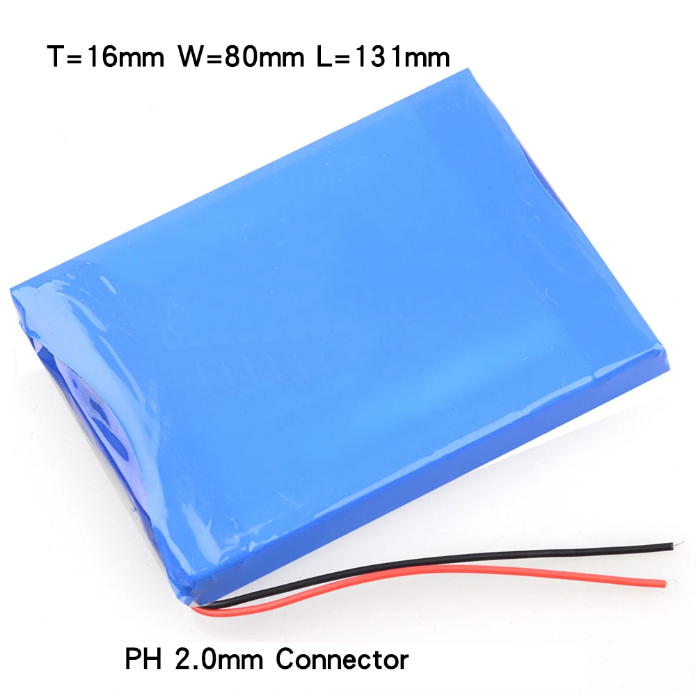 

Easylander 3.7V 25000mAh rechargeable li Polymer battery 1680131 PH 2.0 2PIN CONNECTOR