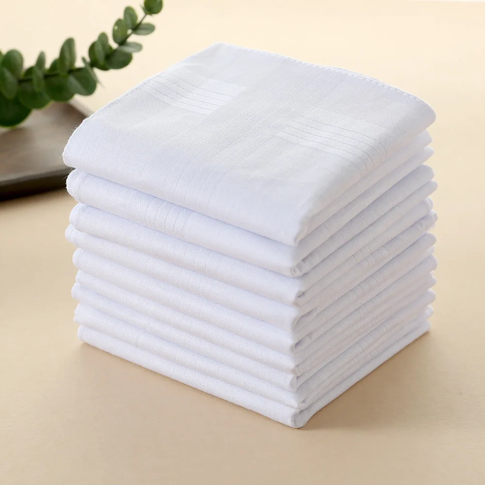 

40cm Blank Pure Cotton Square Hanky Soft White Handkerchief DIY Craft for Painting Tie-dye Embroidery Rubbing Men Daily Use