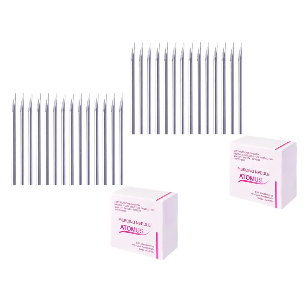 

16 г стерильный набор для пирсинга из нержавеющей стали, принадлежности для боди-арта, одноразовый защитный пакет для безопасного пирсинга