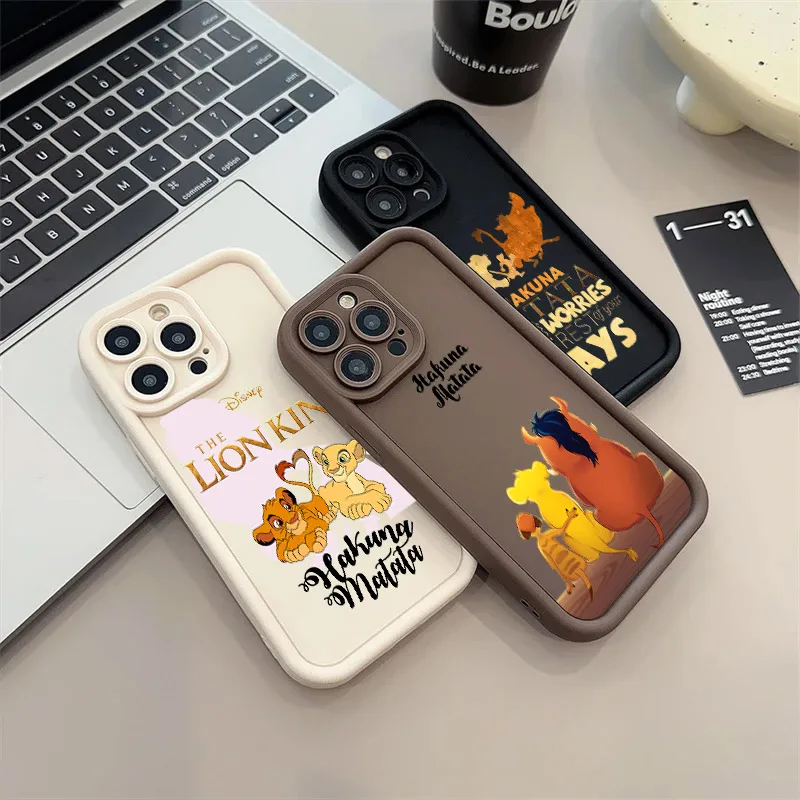 Disney The Lion King HAKUNA MATATA Soft Silicone Case For iPhone 16 Pro 14 15 Plus 11 12 13 Pro Max Mini Shockproof Phone Cover