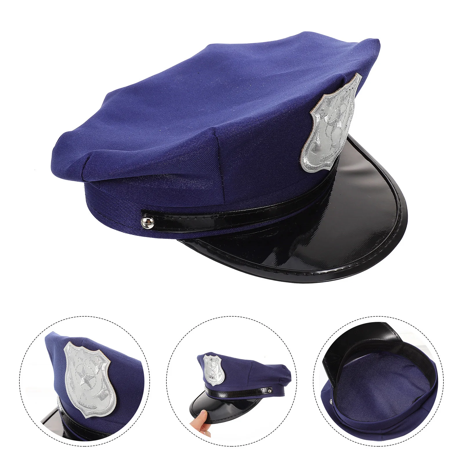 

1 шт., кепка с полицейским значком, классическая, легкая, дышащая, один размер, подходит для большинства мужчин и женщин, вечерние, косплей, сценическое выступление