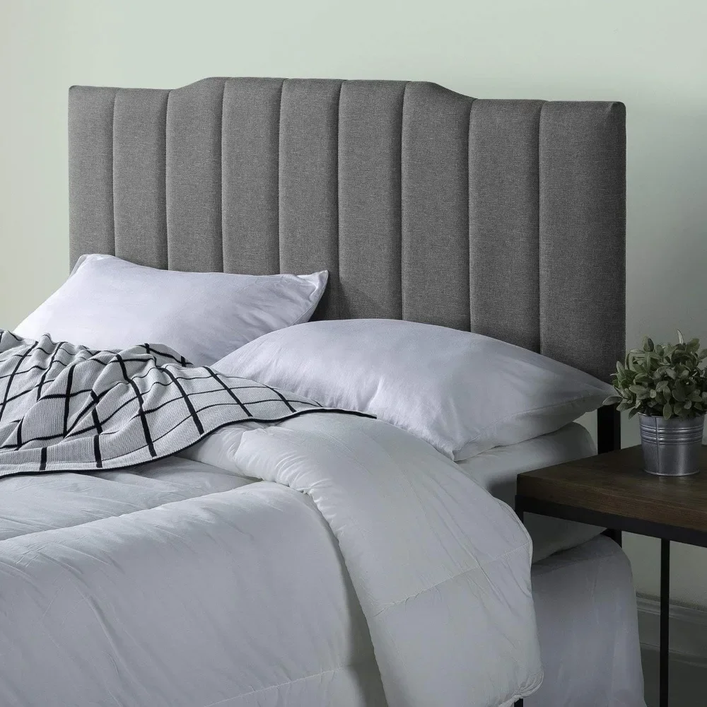 

Headboard, Satish Upholstered Channel Stitched Headboards in Grey, Headboard