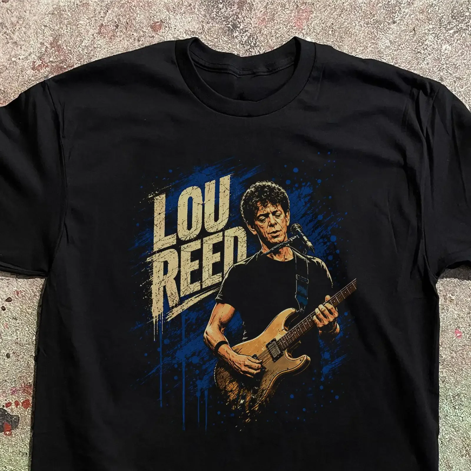 Lou Reed Concert T Shirt Velvet Underground Fan Art Retro vintage Washed designer clothes fashion graphic Breathable streetwear