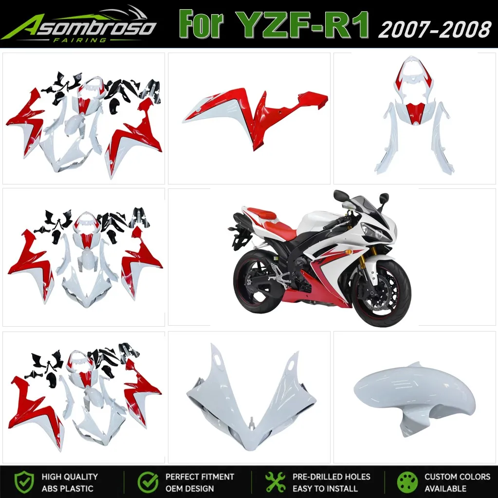 For Yamaha R1 2007 2008 Fairings Set YZF-R1 07 08 RN19 ABS Plastic Injection Body Kit Motorcycle Parts