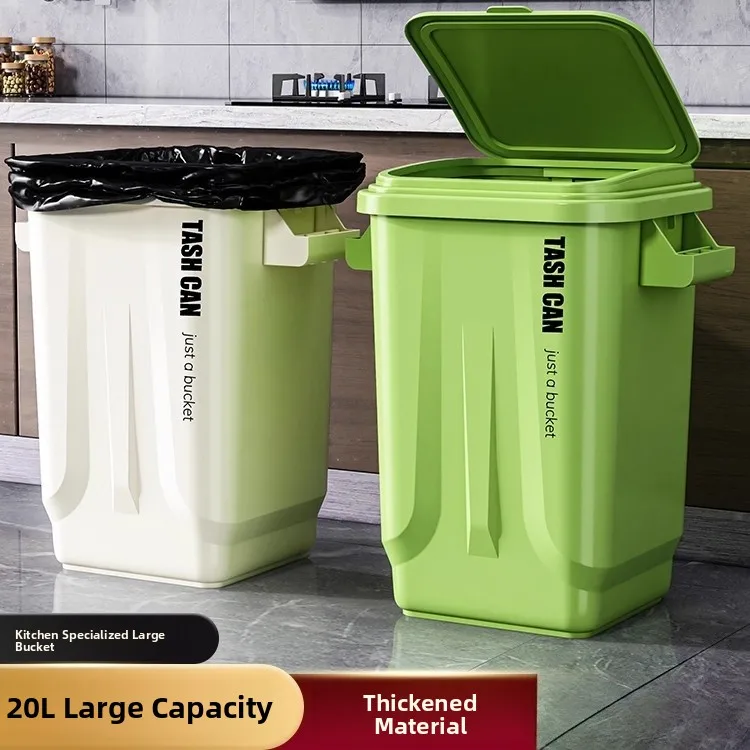 

Large Capaci Kitchen Batoom Tra Can with Lid Square aped Commercial Use Storage Buet Industrial Sle Thi Material