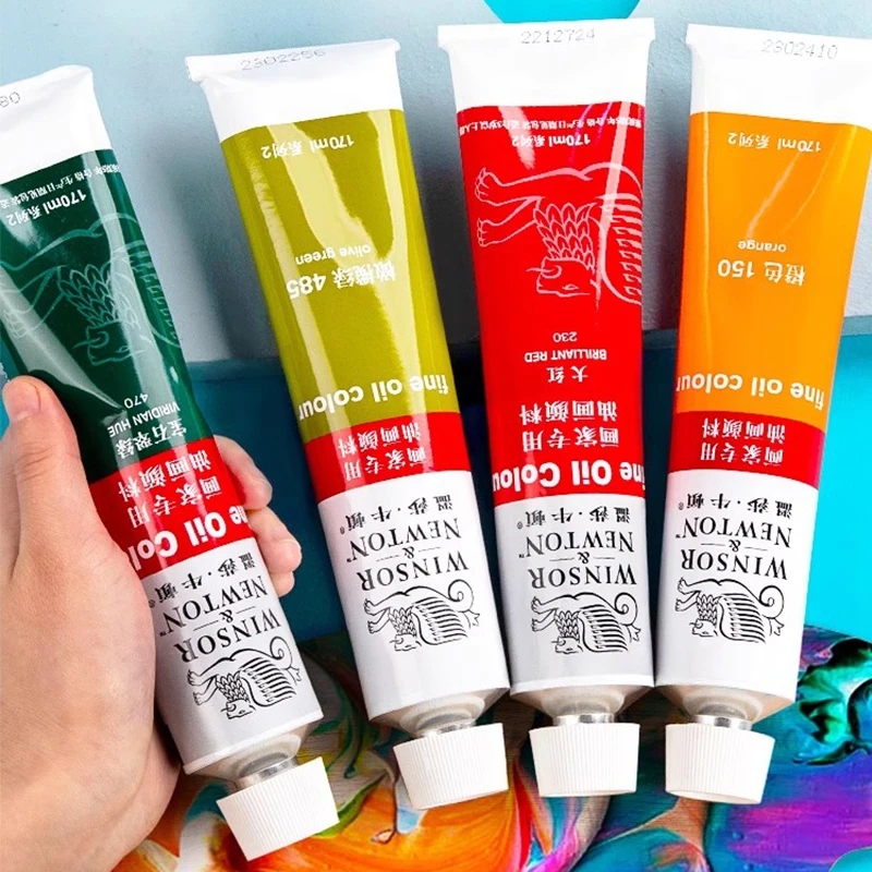 Farby olejne Winsor&Newton 45ML/170ML, farby akrylowe dla początkujących, do malowania artystycznego dla studentów, odporne na blaknięcie, delikatne pigmenty.
