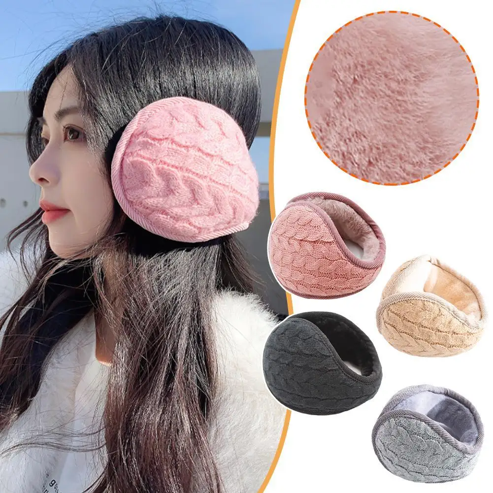 Winter Men Women\'s Ear Warm Protector Earmuff Outdoor Cycling Windproof Warmer Soft and Comfortable Solid Knitted Ear Muffs