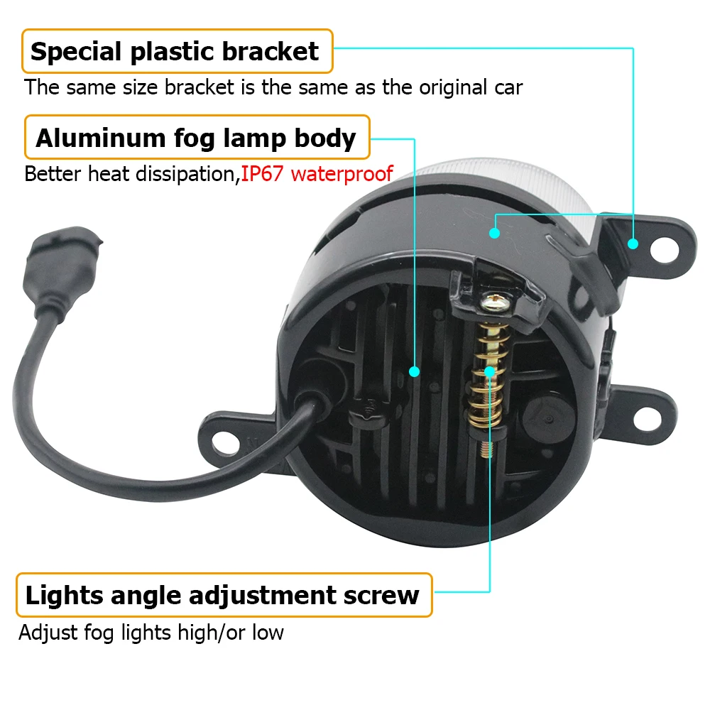 Car Fog Lamp Assembly Led Driving Lights with Lens White + Yellow Front DRL for Great Wall V200 V240 Steed Wingle 5 2010-2016