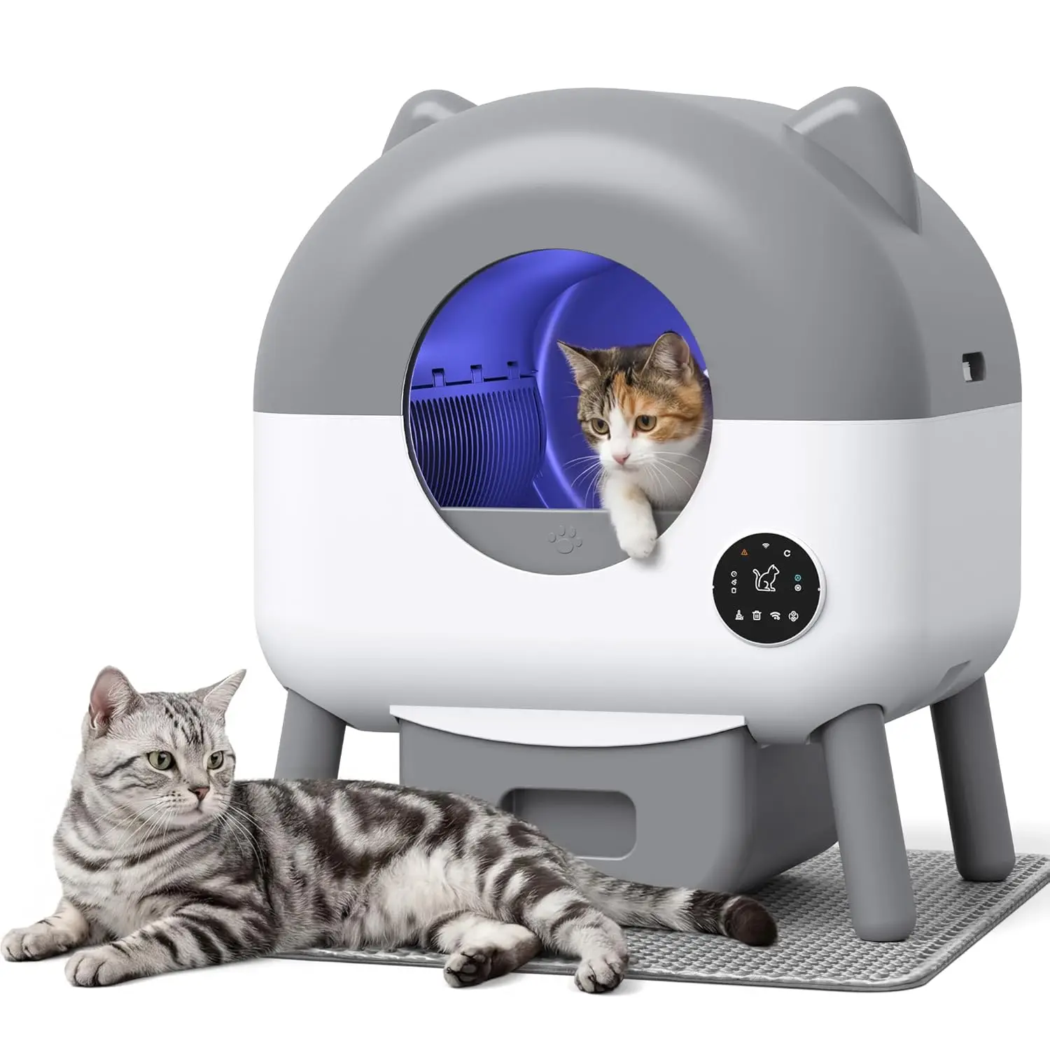 

Large Automatic Self-Cleaning Cat Litter Box APP Control Safety Sensors Big Capacity Odor Control Includes Trash Bags Custom