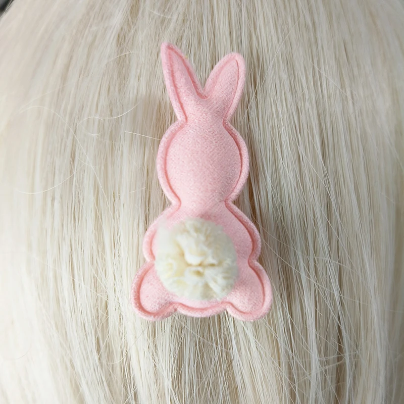 24pcs/lot 2.8*5cm Felt Rabbit Pads Patches Appliques for Easter Craft Clothes Sewing Supplies DIY Hair Clip Accessories