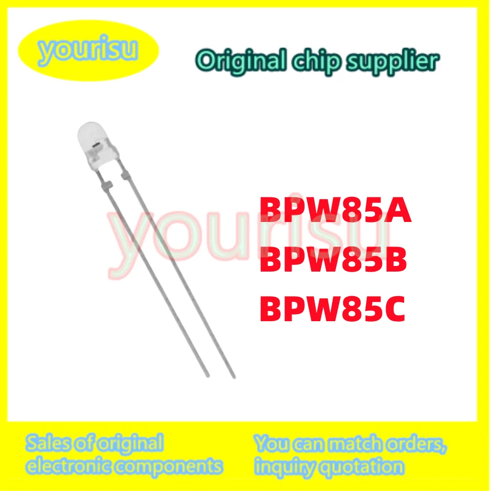 

10Pcs/Lot new 3mm silicon NPN phototransistor BPW85 BPW85A BPW85B BPW85C wavelength 850nm photosensitive receiver