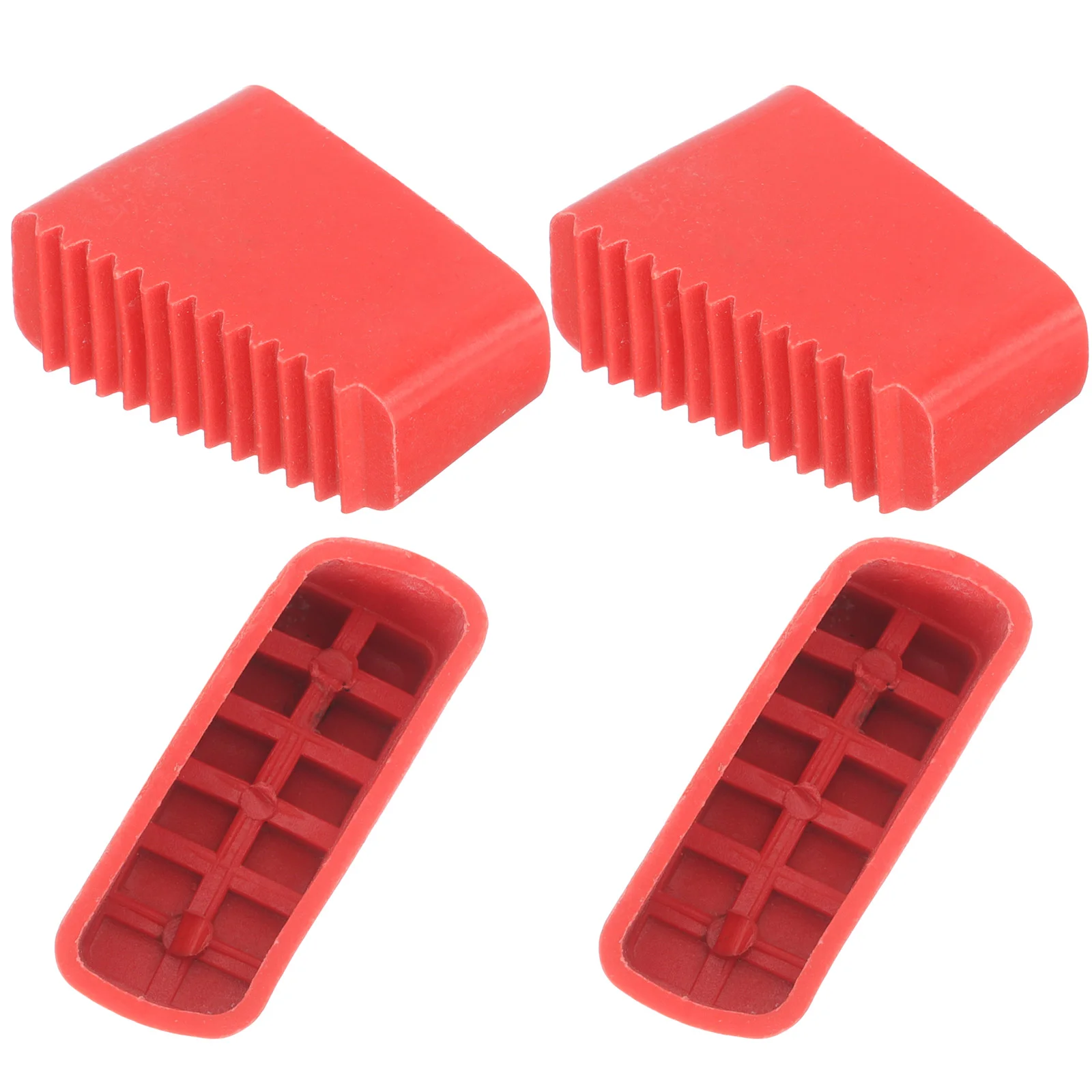 4 Pcs Telescoping Ladder Cap Non-slip Feet Rubber Cover for Floor Mat Step Cushion Pads Red