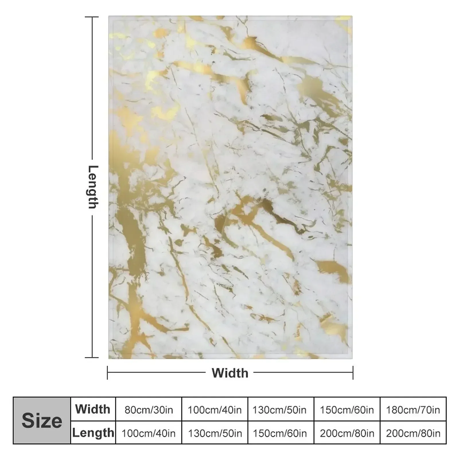 Gold marble on white (original height quality print) Throw Blanket Soft Travel manga Cute Plaid Beach halloween Blankets