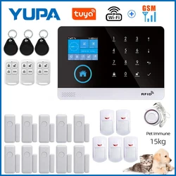 WIFI GSM Home Burglar Security Alarm System With Pet-proof Motion Sensor PIR Detector TUYA Smartlife APP Supports Alexa & Google