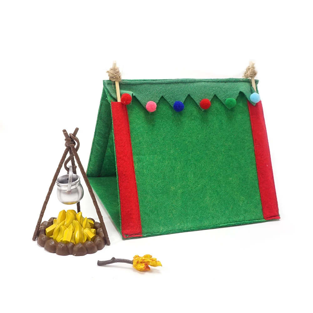 Christmas Tent Dollhouse Miniature  Camping Suitable For 12-Inch Elf Doll Accessories Christmas Outdoor Tent