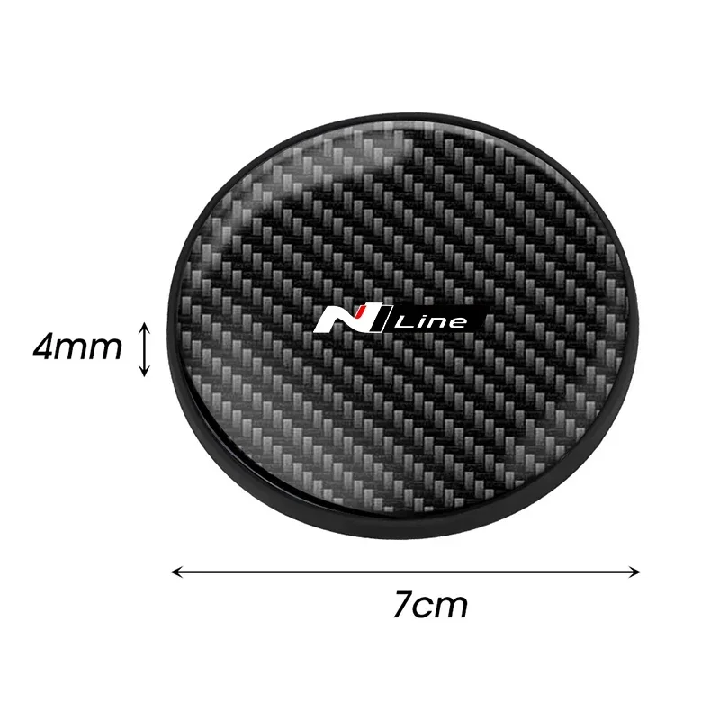 1/2Pc Car Carbon Fiber Coaster Water Cup Slots Non-Slip Pad For Hyundai Santa Sonata Solaris Azera Creta Tucson Car Accessories