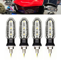 8mm Mini Motorcycle LED Turn Signal Lights Amber Flashing Light Blinker Turn Signal lamp 12V Moto Indicator Lamp Accessories