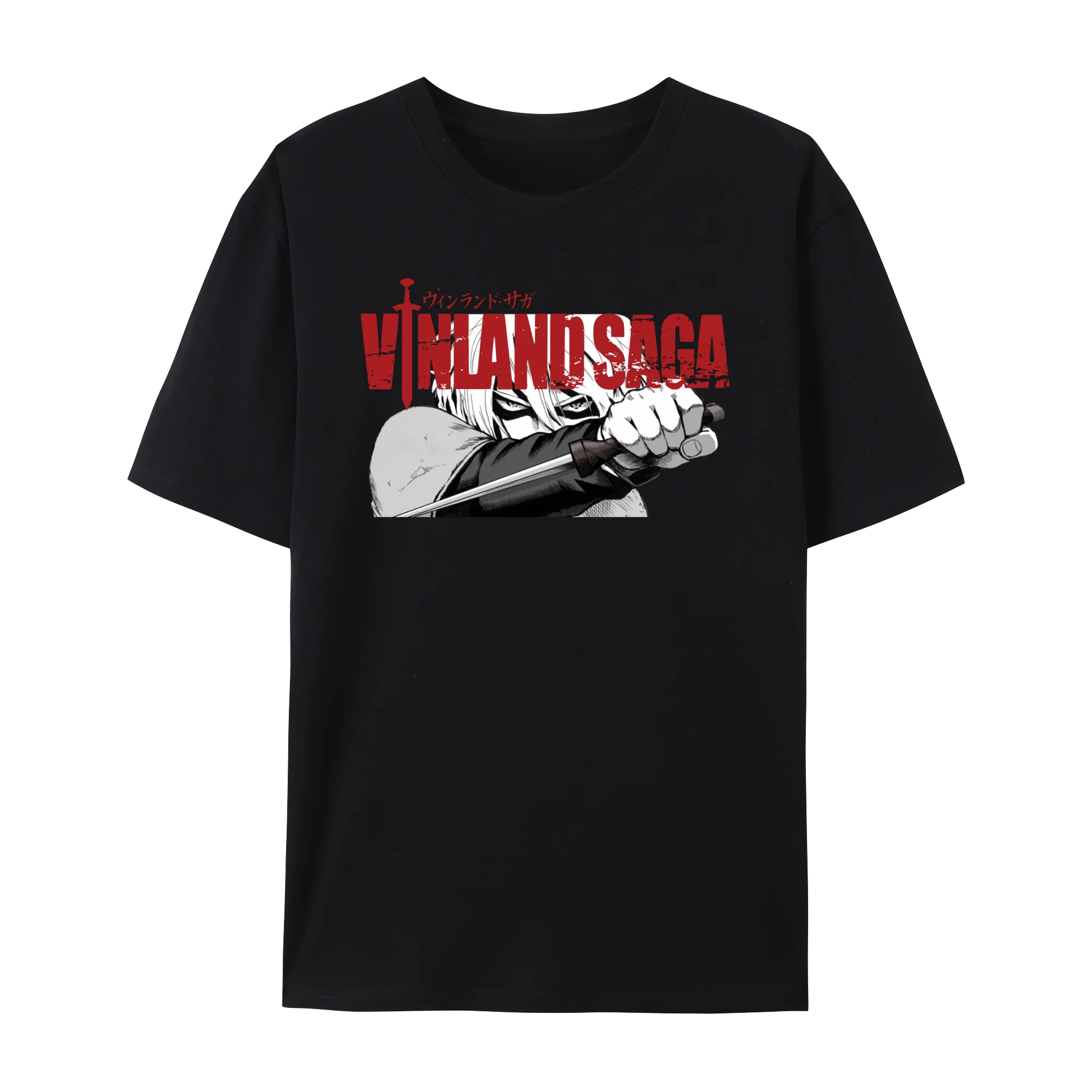 Vinland Anime Saga Thorfinn & Askeladd Camiseta de algodón con gráfico, camisa de cuello redondo de manga corta unisex de anime japonés