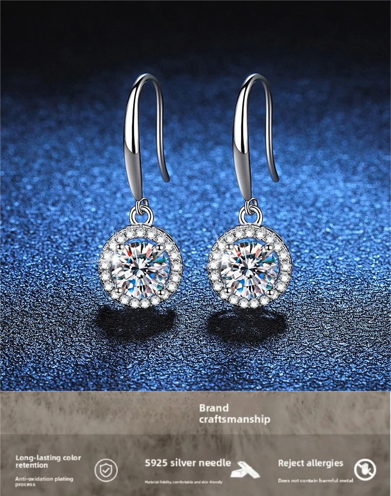 

SHXI Women's Anti-allergic Earrings Woman 925 Silver Jewelry Bags Rhinestones Hoop 2025