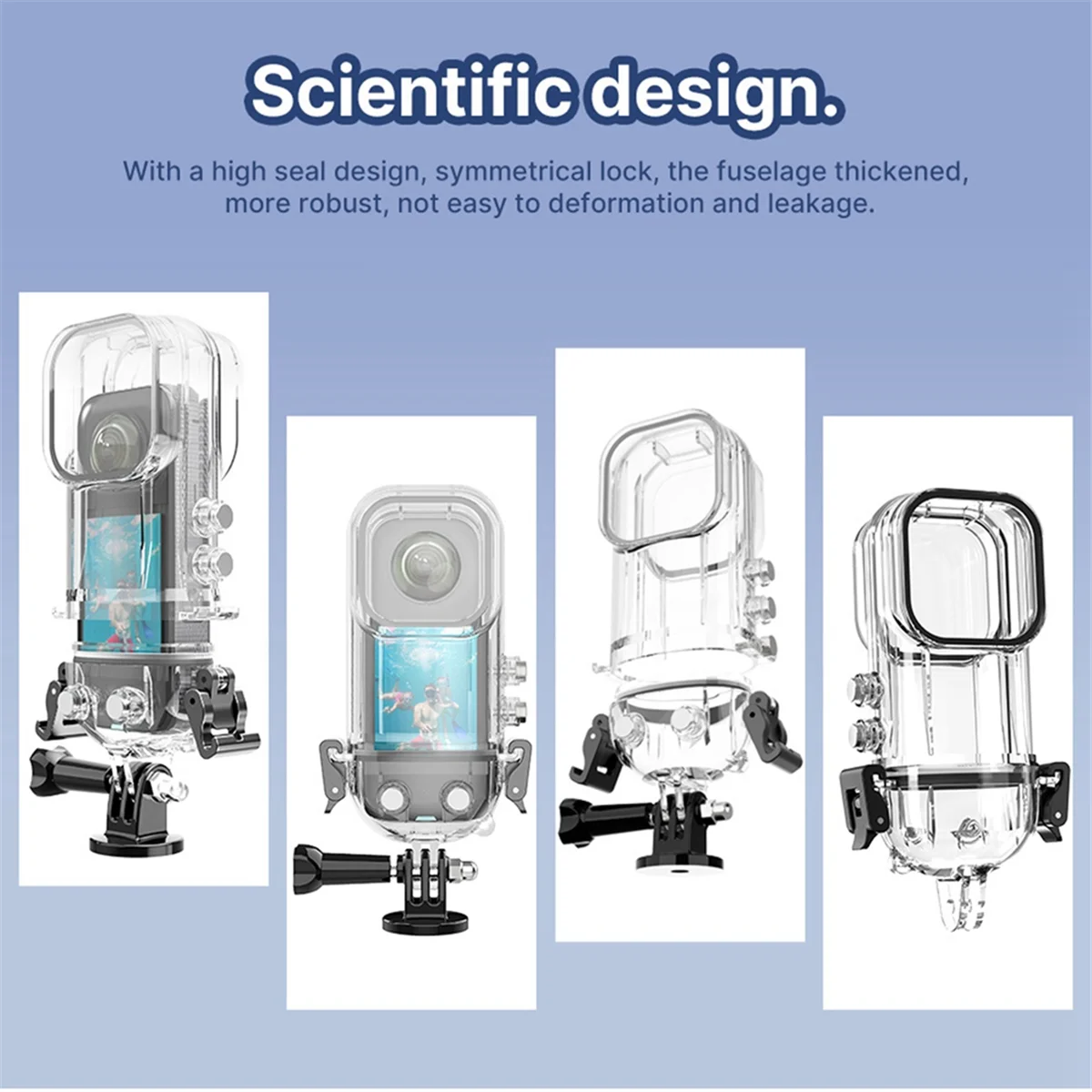 AT08 جديد ل X3 حافظة مضادة للماء ملحقات كاميرا الحركة حافظة غوص 50 متر حافظة واقية للكاميرا البانورامية