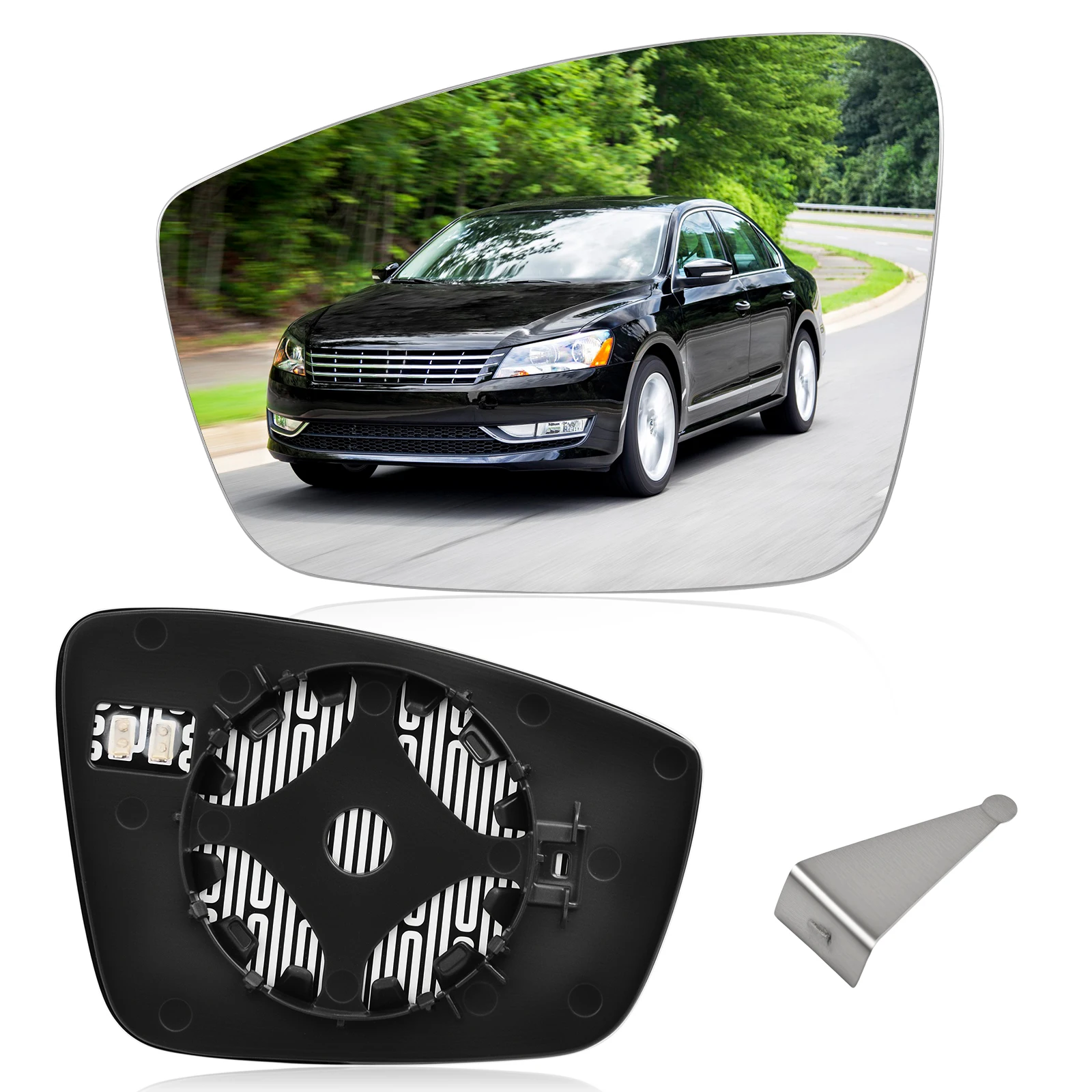 For VW Passat Beetle 2012-2015 Jetta 2011-2018 Left Right Door Side Heated Wing Mirror Glass Rearview Rearview Plate